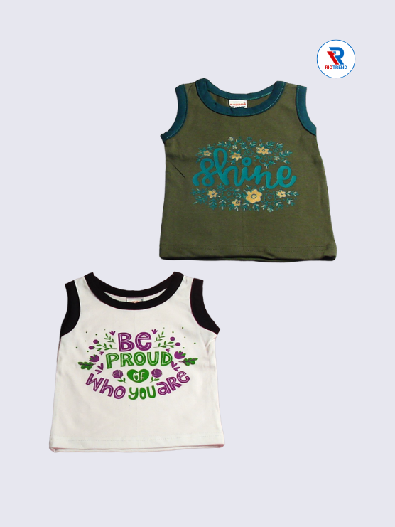 New Born Baby Clothing Set Boys & Girls (Pack of 2) - Soft & Cheerful in Light Green and White with Pink Combo