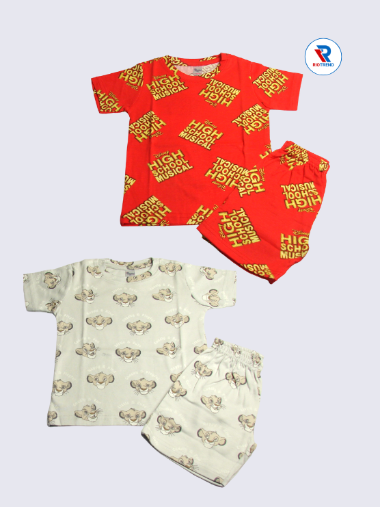 Newborn Baby Boys Co-Ord Set (Pack of 2) - Simple Deep Red and Light Cream Combo