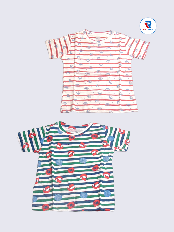 Newborn Baby Boys Clothing Set (Pack of 2) - Vibrant White and Blue Combo