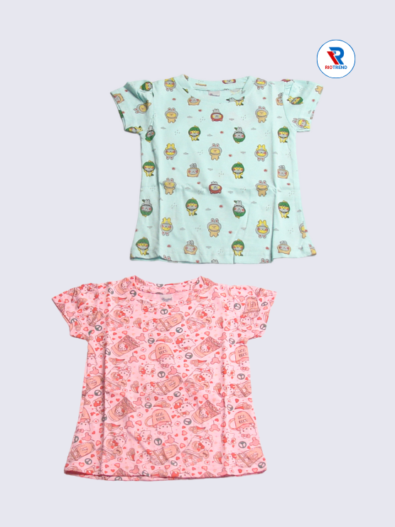 Newborn Baby Girls Co-Ord Set (Pack of 2) – Lovely Cyan and Pink Combo