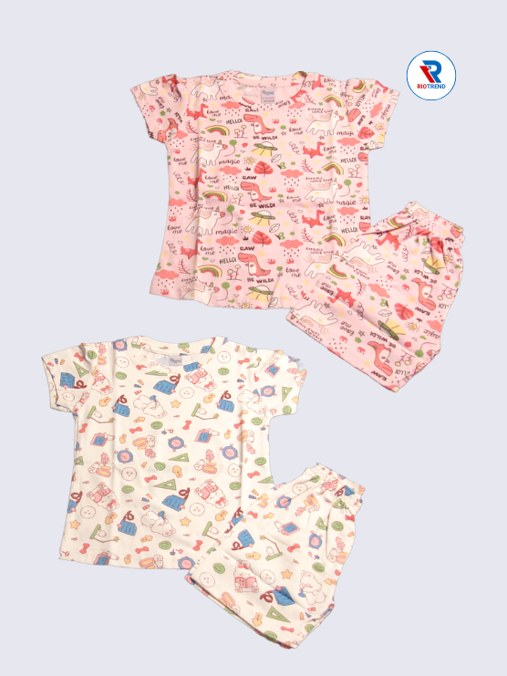 Newborn Baby Girls Co-Ord Set (Pack of 2) - Comfortable Light Pink and Cream Combo