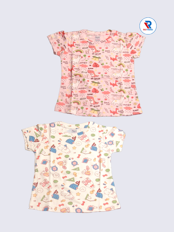 Newborn Baby Girls Co-Ord Set (Pack of 2) - Comfortable Light Pink and Cream Combo