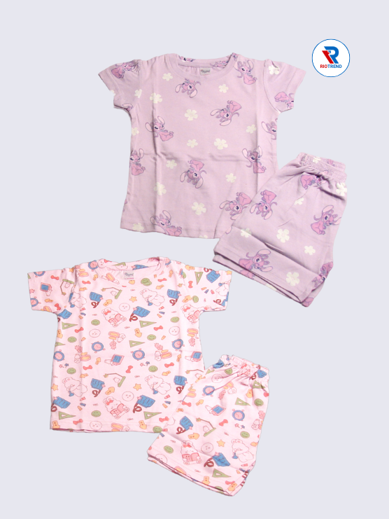 Newborn Baby Girls Co-Ord Set (Pack of 2) - Delightful Light Purple and Light Pink Combo