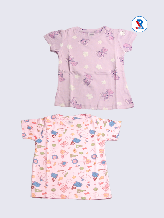Newborn Baby Girls Co-Ord Set (Pack of 2) - Delightful Light Purple and Light Pink Combo