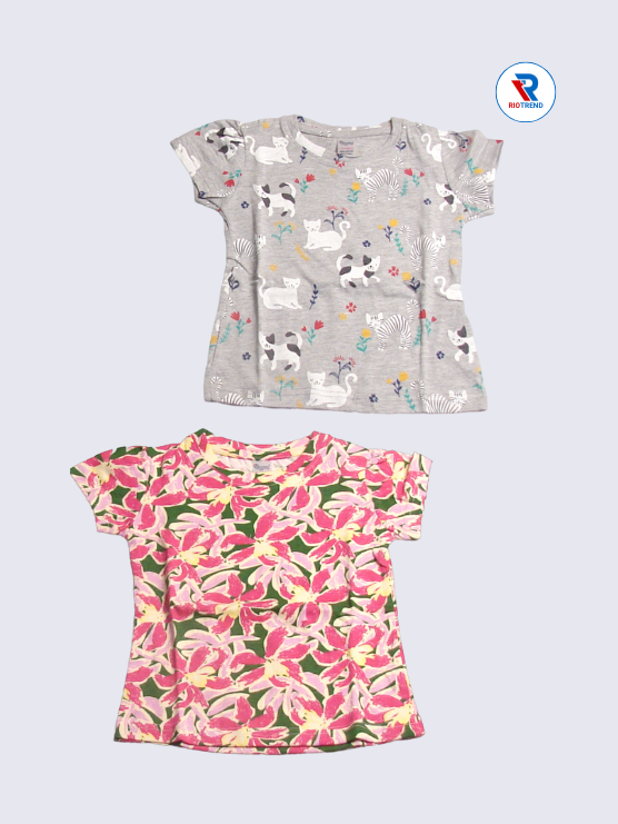 Newborn Baby Girls Clothing Set (Pack of 2) – Adorable Soft Grey and Cute Rose Combo