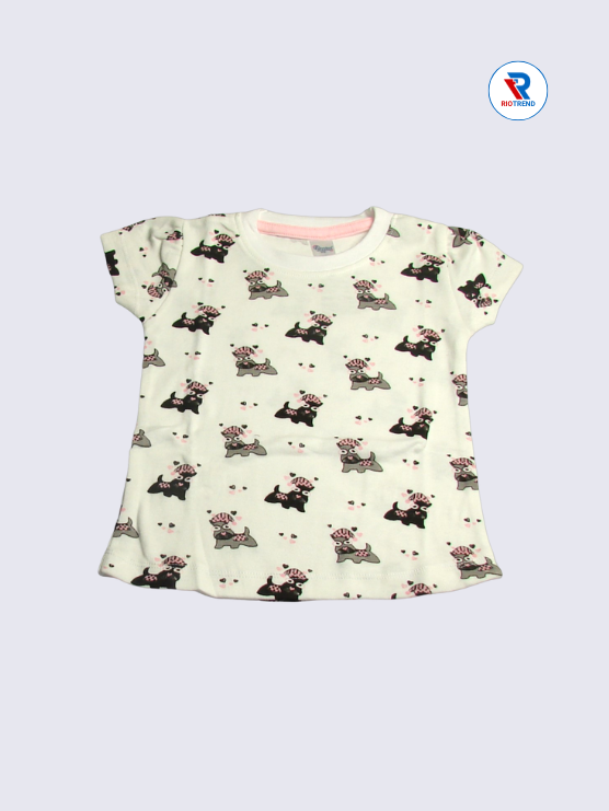 Newborn Baby Girls Top 12 to 28M White Color RioTrend