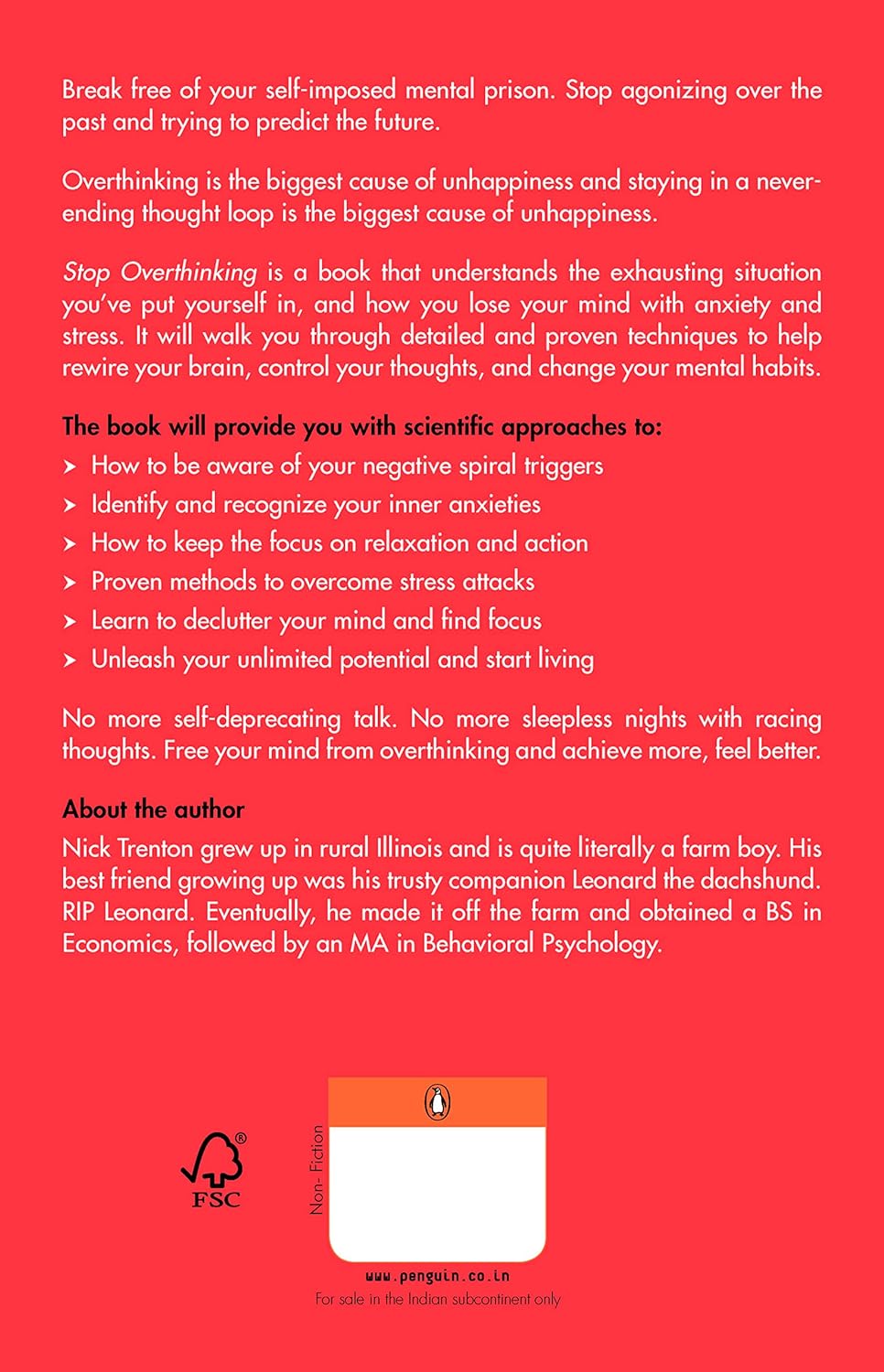 Stop Overthinking - 3 Techniques To Relieve Stress, Stop Negative Spirals, Declutter Your Mind, And Focus on The Present (English, Paperback, Nick Trenton)