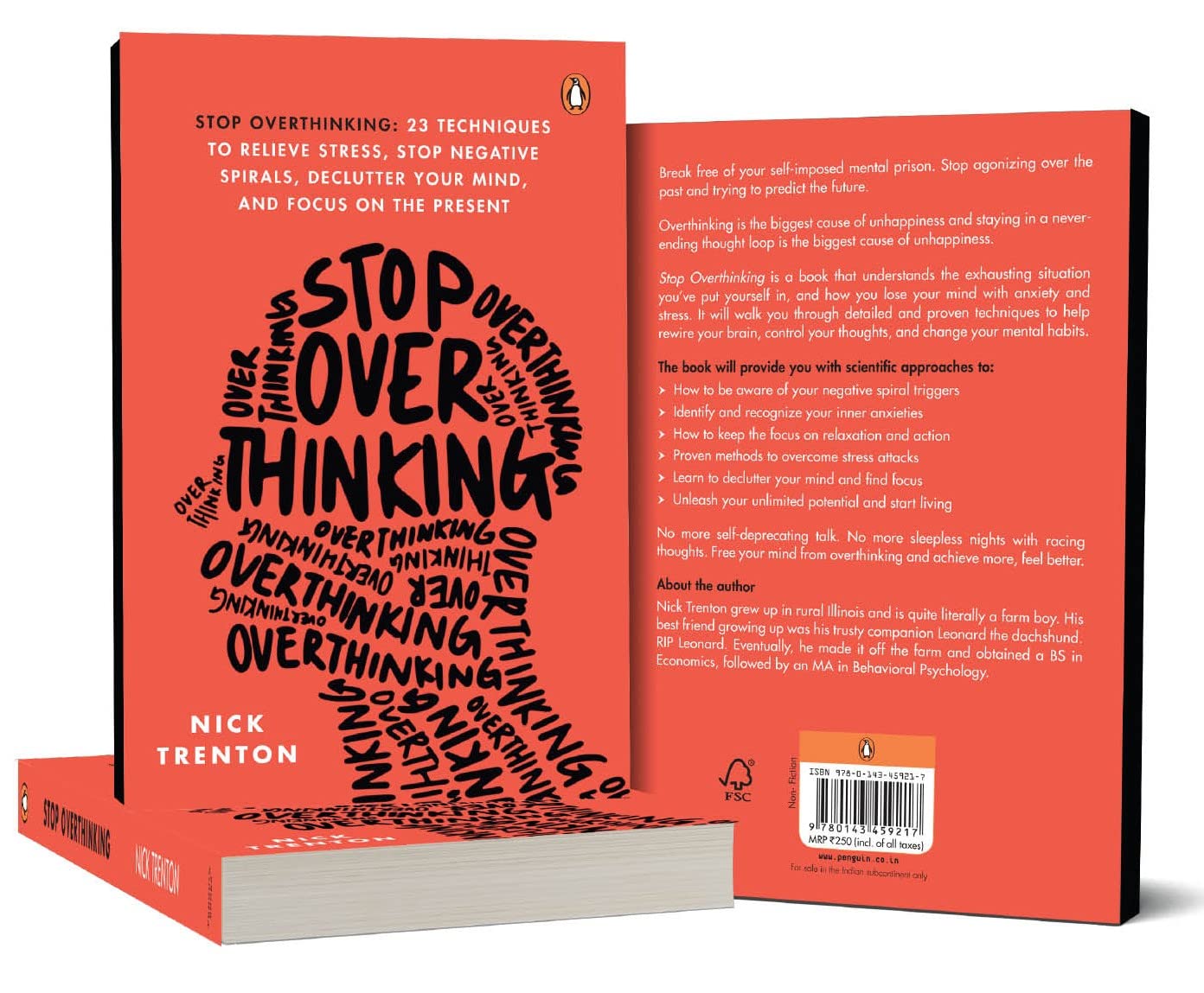 Stop Overthinking - 3 Techniques To Relieve Stress, Stop Negative Spirals, Declutter Your Mind, And Focus on The Present (English, Paperback, Nick Trenton)