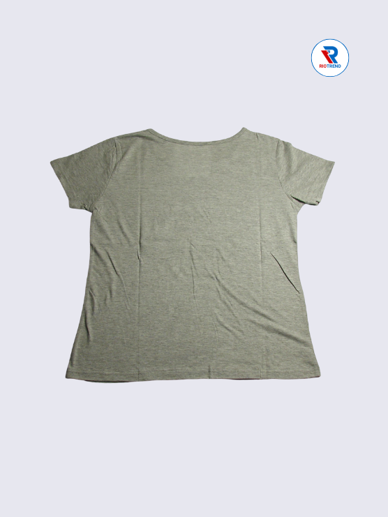 Women's T-Shirt Cotton L and XL Gray Color (Back)-RioTrend