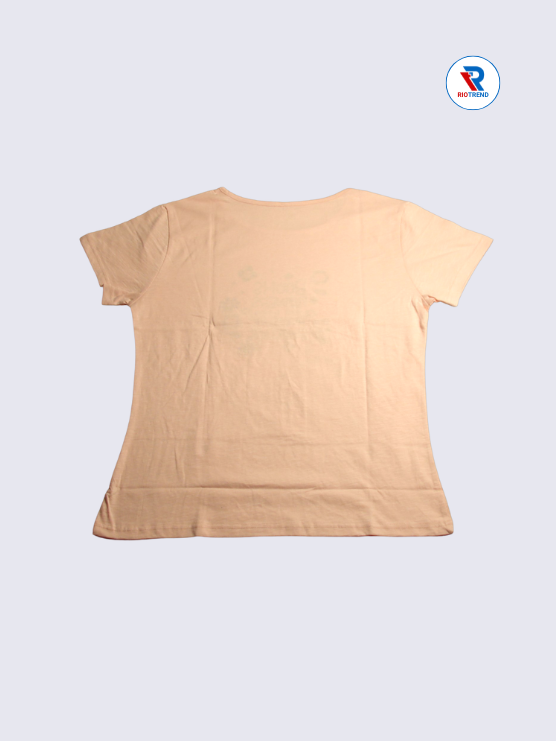 Women's T-Shirt Cotton XXL Peach Color (Back)-RioTrend