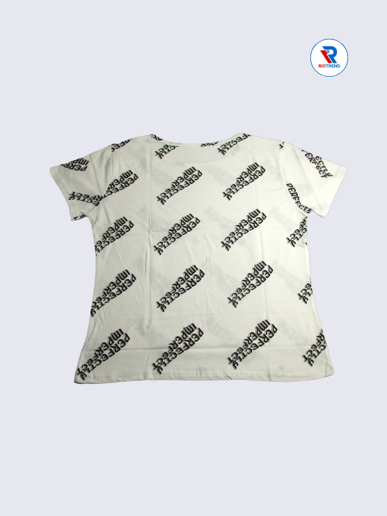 Women's T-Shirt Cotton XXL White Color (Back)-RioTrend