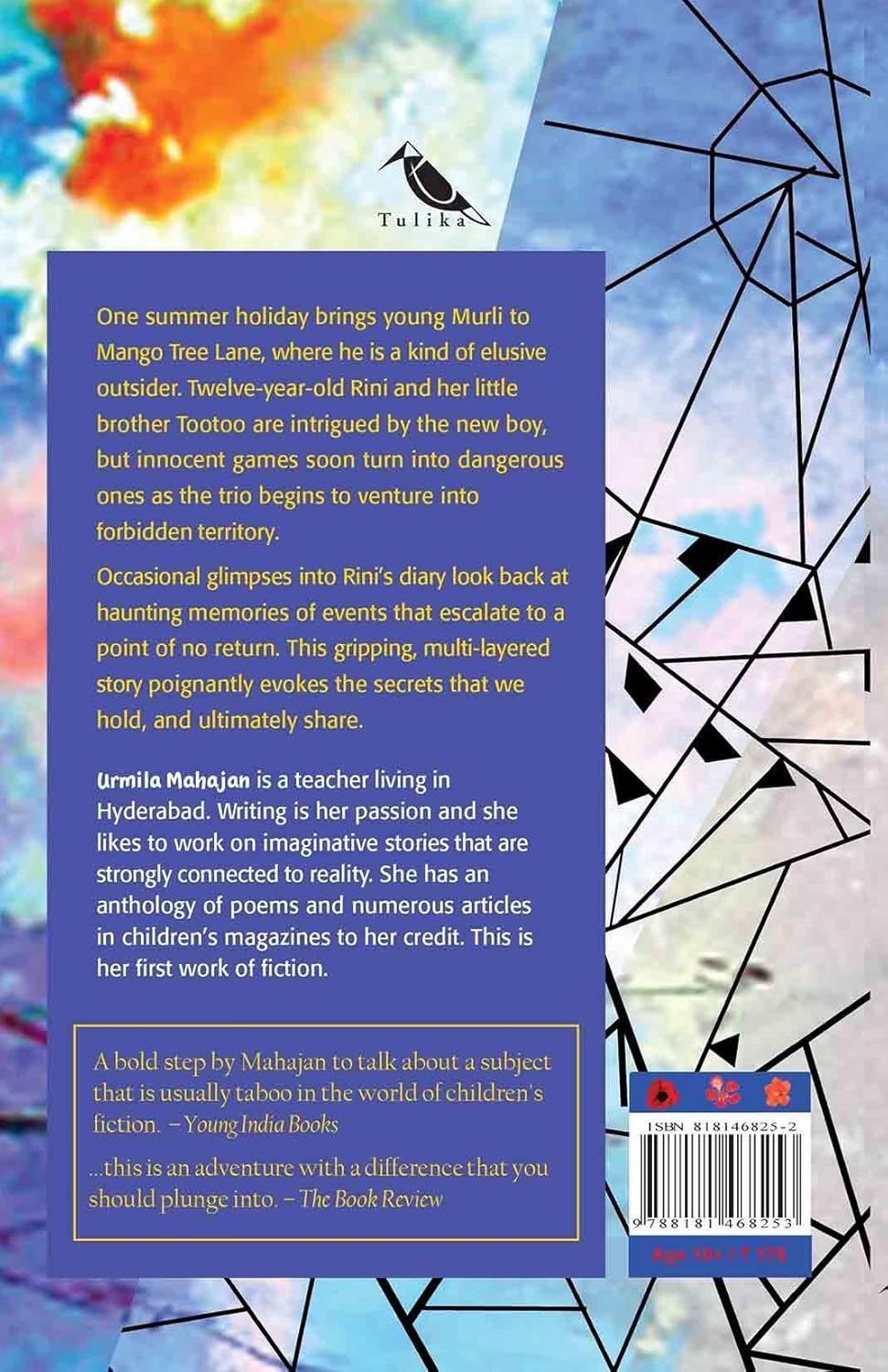 Back cover of the book My Brother Too Too by Urmila Mahajan, Riotrend edition