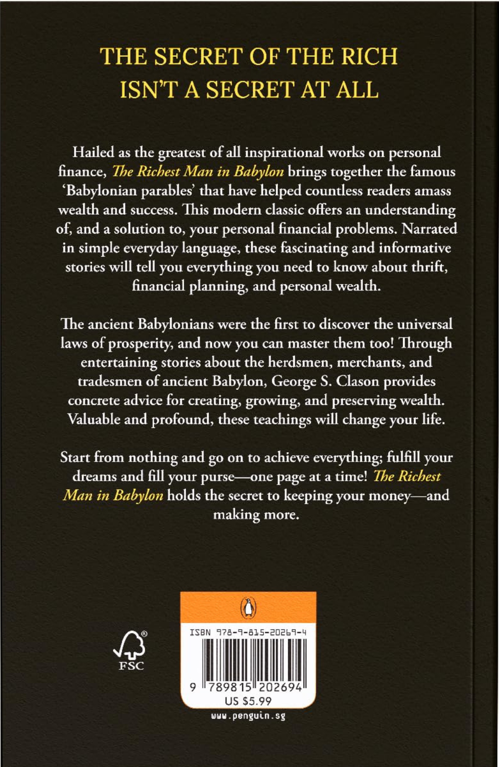 The Richest Man in Babylon: (Original, Unabridged Classic) (English, Paperback, George S. Clason)
