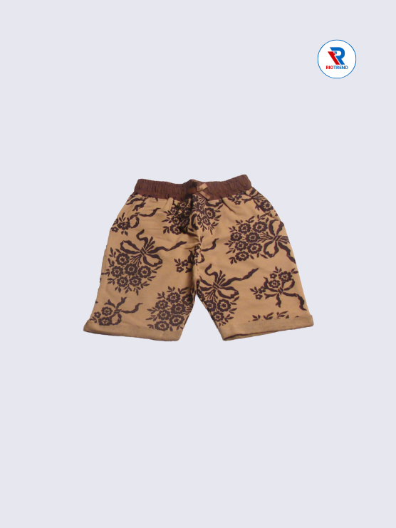 Girls' Regular Fit Cotton Shorts in Fenugreek Featuring Playful Prints