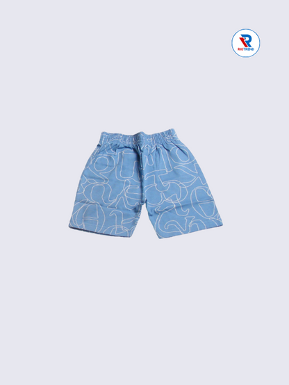 Girls' Co-Ord Set: Vibrant Blue T-Shirt and Shorts Combo