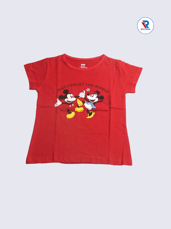 Girls' Clothing Set: Comfortable Red Cotton Half-Sleeve T-Shirts with Shorts