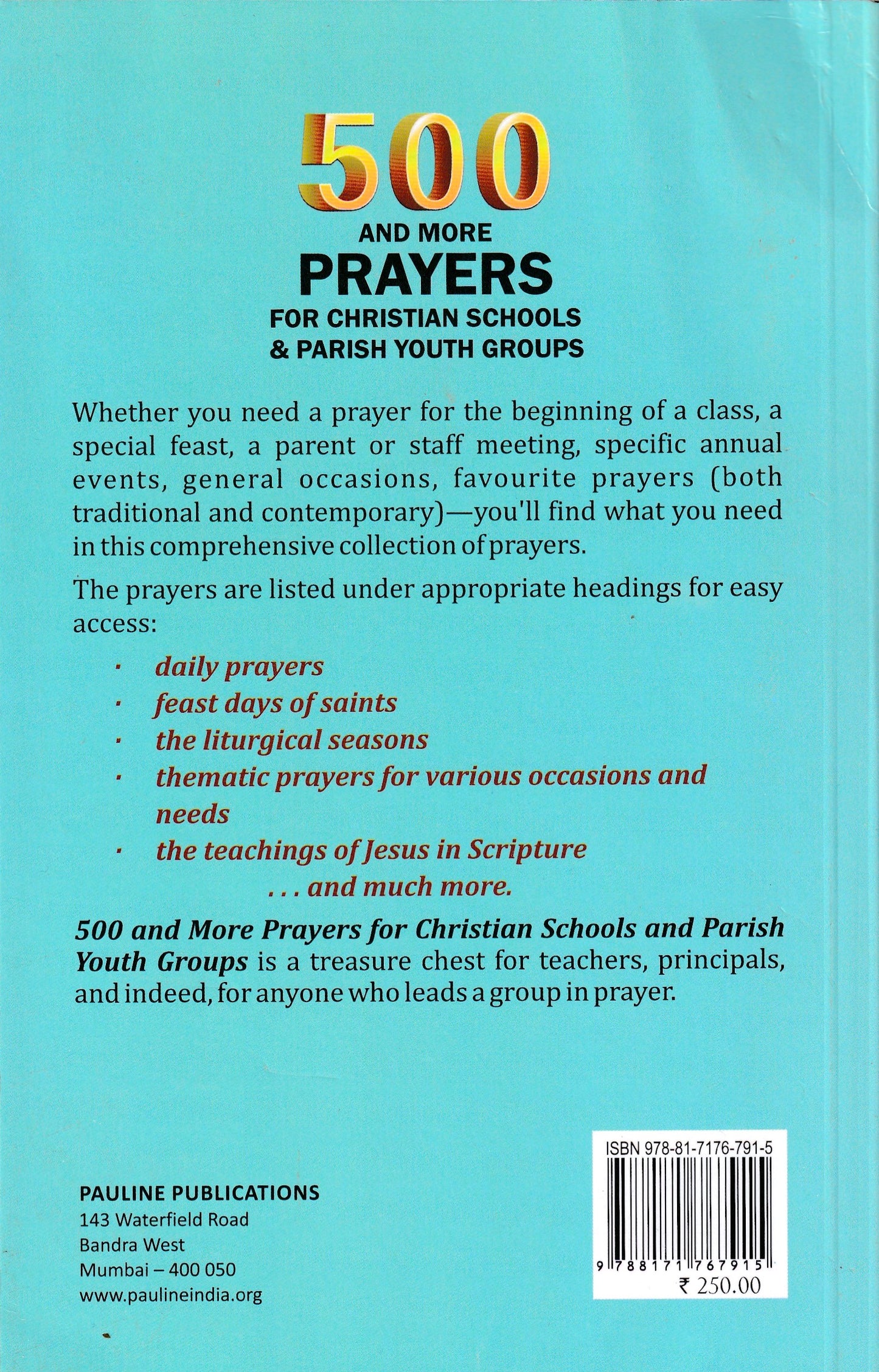 500 and More Prayers for Schools and Youth Groups (English, Paperback, Filomena Tassi, Peter Tassi)