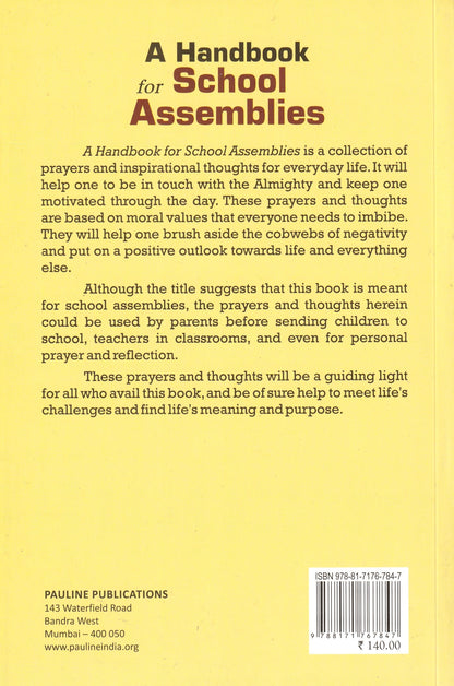 A Handbook for School Assemblies - Prayers and Inspirational Thoughts (English, Paperback, Miriam N FSP)