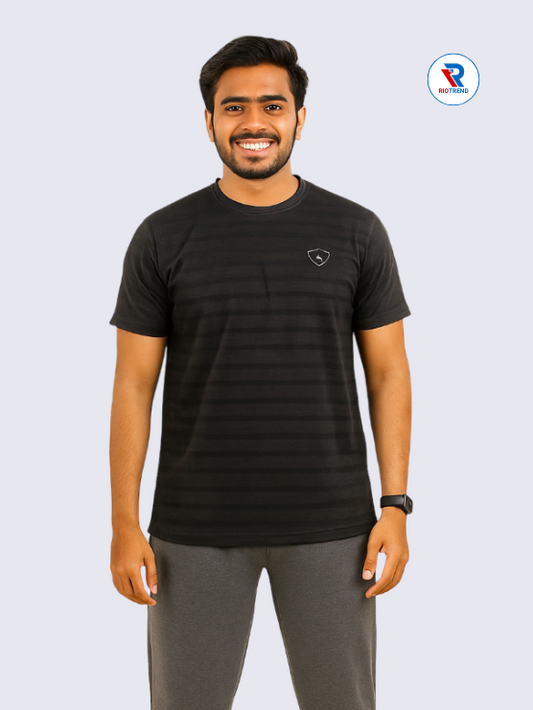 Premium Black Cotton Sports Dress for Men - Perfect for Active Lifestyles