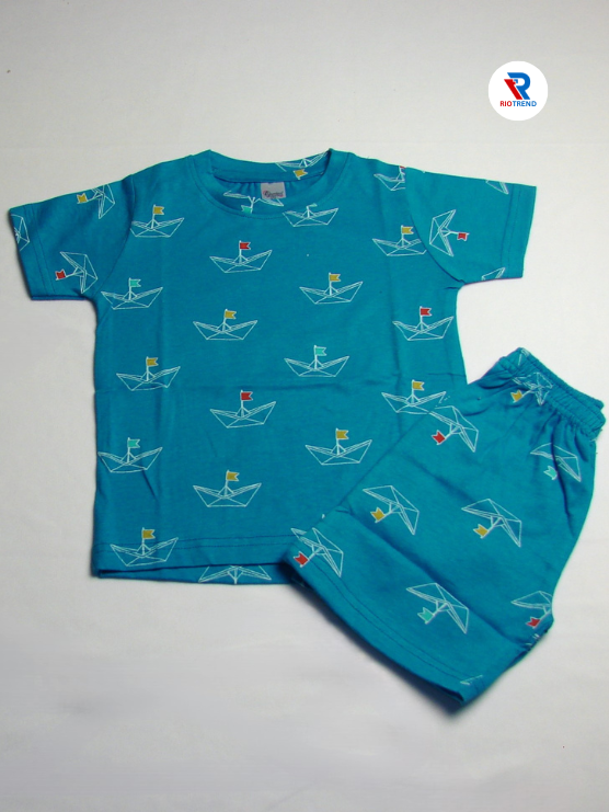 Cotton 100% Boat Design T-Shirt and Trouser