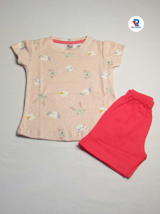 New Born Baby Girls Set Teddy T-Shirt and Trouser