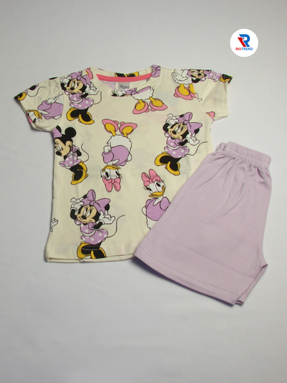 New Born Baby Girls Set Cartoon Design T-Shirt and Trouser