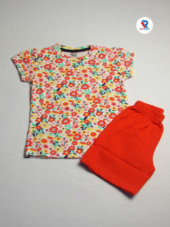 New Born Baby Girls Multicolor Design T-Shirt and Trouser