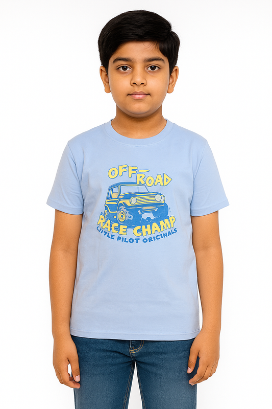 Boys' Cotton Half Sleeve T-Shirt Pastel Blue