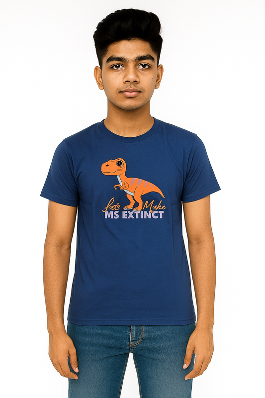 Boys' Cotton Half Sleeve T-Shirt Blue and Orange