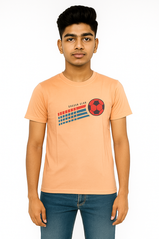 Boys' Cotton Half Sleeve T-Shirt Coral