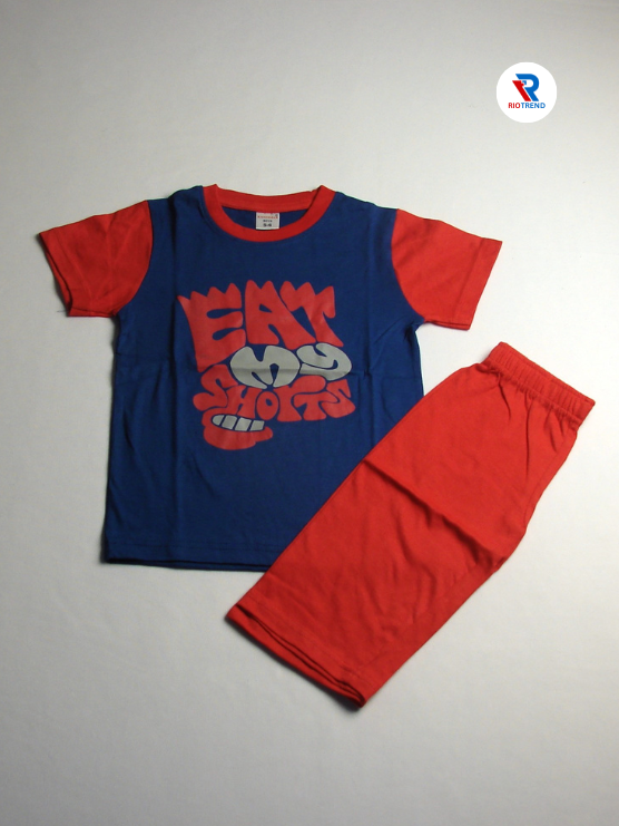 Boys 3/4 Set Half Sleeve Blue and Red Color