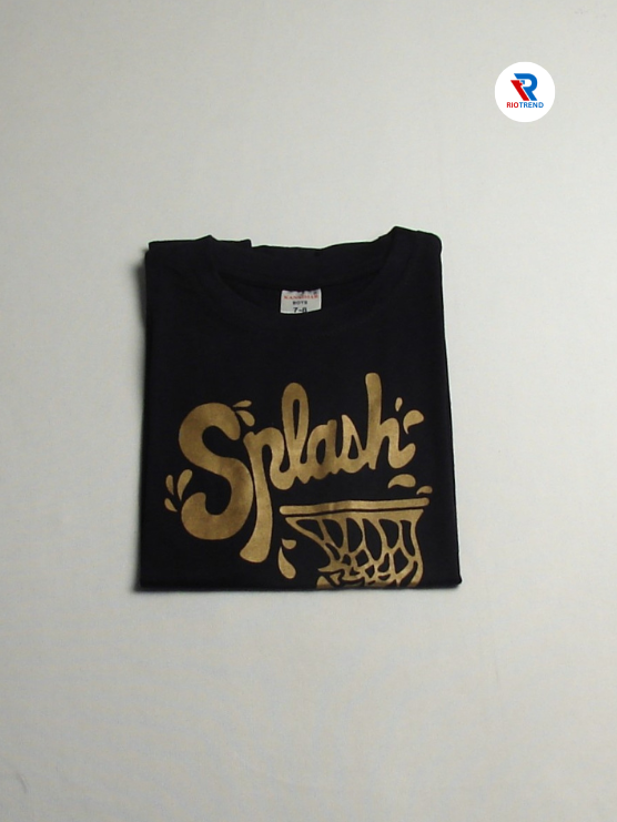 Boys' Cotton Half Sleeve T-Shirt Black & Gold