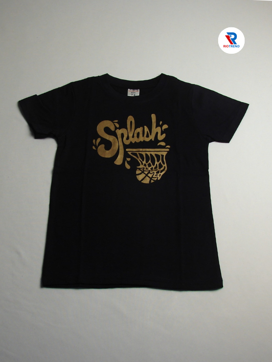 Boys' Cotton Half Sleeve T-Shirt Black & Gold