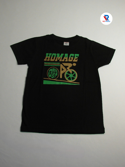 Boys' Cotton Half Sleeve T-Shirt Black & Green