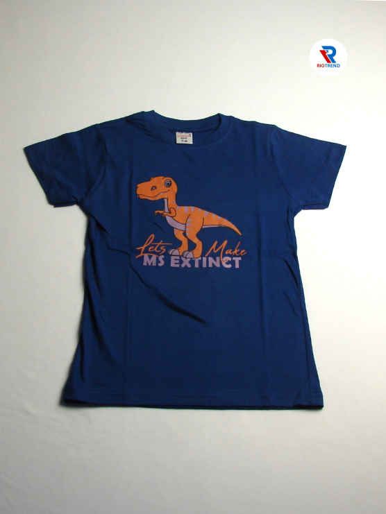 Boys' Cotton Half Sleeve T-Shirt Blue and Orange