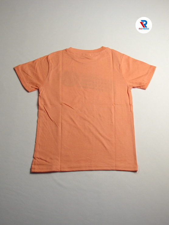 Boys' Cotton Half Sleeve T-Shirt Coral & Blue