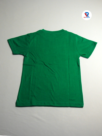 Boys' Cotton Half Sleeve T-Shirt Green & Black