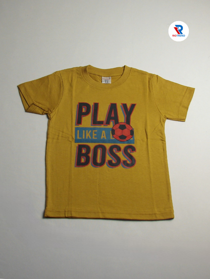 Boys' Cotton Half Sleeve T-Shirt Yellow