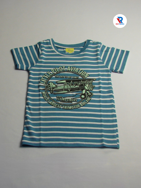 Boys' Round Neck Cotton Half Sleeve Little Pilot Aviation T-Shirt