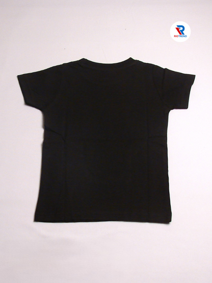 Boys' Round Neck Cotton Half Sleeve Black Little