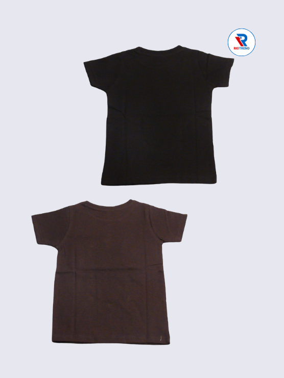 Boys Half Sleeve Cotton T-Shirt Combo (Pack of 2) - Brave Black and Dark Burgundy Color