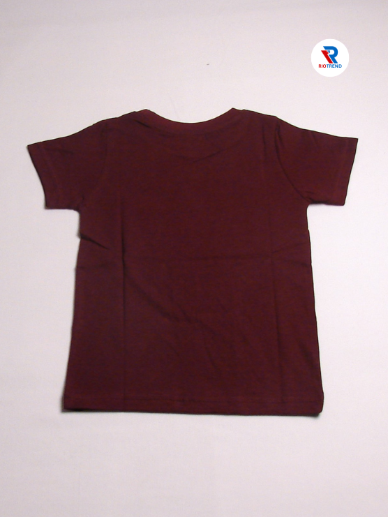 Boys' Round Neck Cotton Half Sleeve Maroon