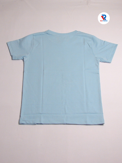 Boys' Cotton Half Sleeve T-Shirt Light Steel Blue Color