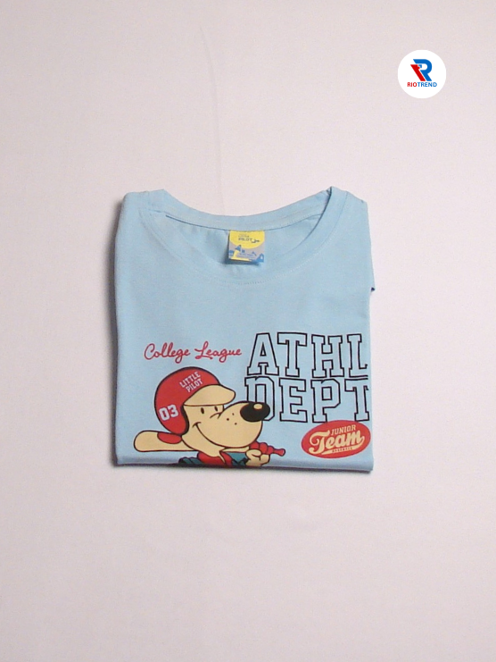 Boys' Cotton Half Sleeve T-Shirt Light Steel Blue Color