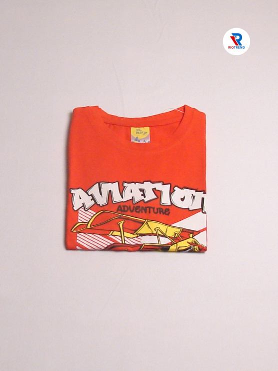 Boys' Cotton Half Sleeve T-Shirt Mandarin Orange Color