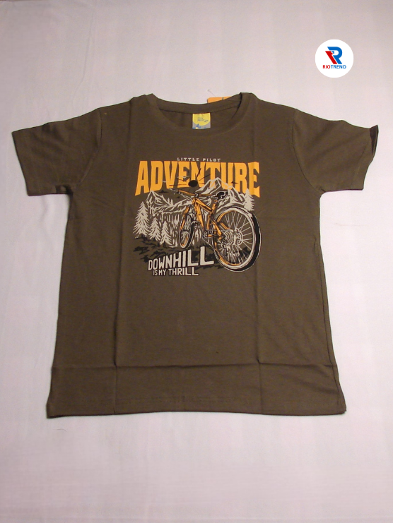 Boys' Cotton Half Sleeve T-Shirt Dark Brown