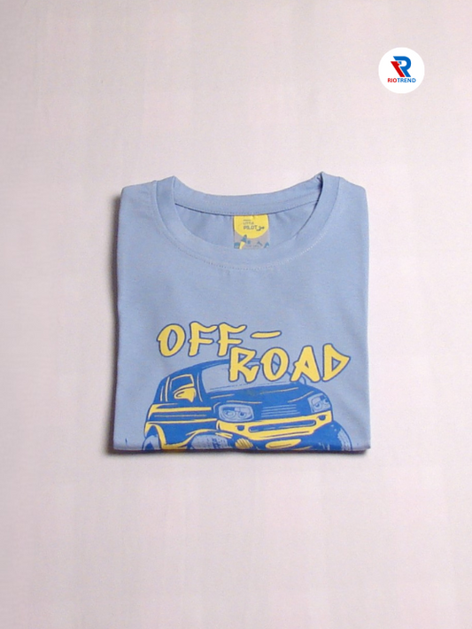 Boys' Cotton Half Sleeve T-Shirt Pastel Blue