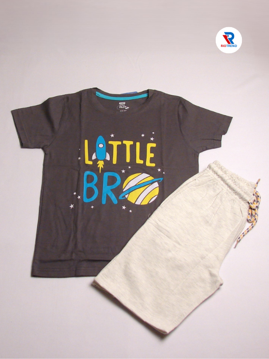 Boys Set Half Sleeve Cotton Bistre Color