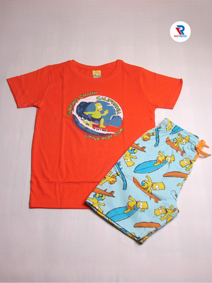 Boys Set Half Sleeve Cotton Orange