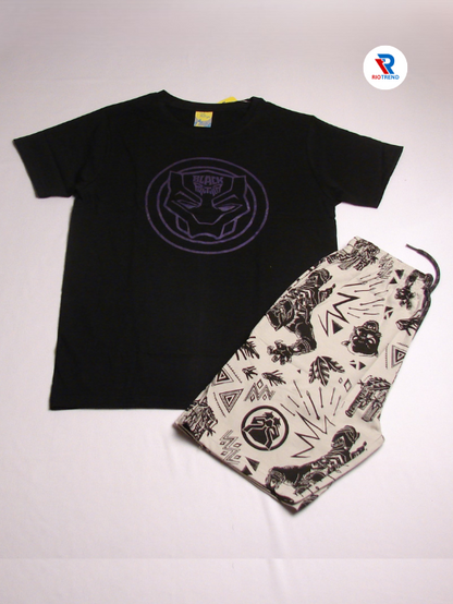 Boys Set Half Sleeve Cotton Black Color